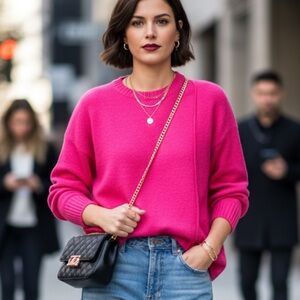 EUC Anthropologie Pink Sweater(size L)